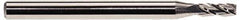 Accupro - 0.075", 0.225" LOC, 1/8" Shank Diam, 1-1/2" OAL, 4 Flute, Solid Carbide Square End Mill - Single End, Uncoated, Spiral Flute, 30° Helix, Centercutting, Series Miniature - USA Tool & Supply