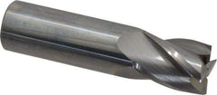 Hertel - 3/4", 1" LOC, 3/4" Shank Diam, 3" OAL, 4 Flute, Solid Carbide Square End Mill - Single End, Uncoated, Spiral Flute, 30° Helix, Centercutting, Right Hand Cut, Right Hand Flute - USA Tool & Supply