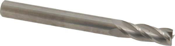 Hertel - 1/4", 3/4" LOC, 1/4" Shank Diam, 2-1/2" OAL, 4 Flute, Solid Carbide Square End Mill - Single End, Uncoated, Spiral Flute, 30° Helix, Centercutting, Right Hand Cut, Right Hand Flute - USA Tool & Supply