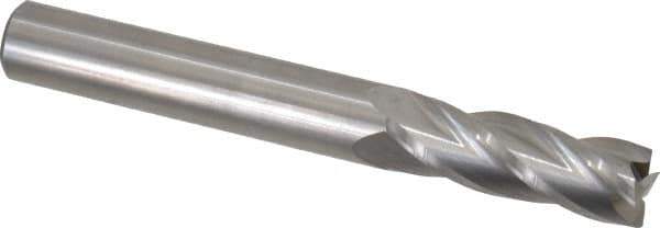 Hertel - 3/8", 1-1/8" LOC, 3/8" Shank Diam, 3" OAL, 4 Flute, Solid Carbide Square End Mill - Single End, Uncoated, Spiral Flute, 30° Helix, Centercutting, Right Hand Cut, Right Hand Flute - USA Tool & Supply