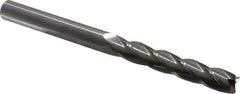 Hertel - 1/2", 3" LOC, 1/2" Shank Diam, 6" OAL, 4 Flute, Solid Carbide Square End Mill - Single End, Uncoated, Spiral Flute, 30° Helix, Centercutting, Right Hand Cut, Right Hand Flute - USA Tool & Supply