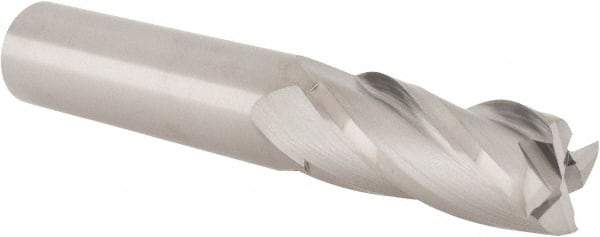 Hertel - 9/16", 1-1/4" LOC, 9/16" Shank Diam, 3-1/2" OAL, 4 Flute, Solid Carbide Square End Mill - Single End, Uncoated, Spiral Flute, 30° Helix, Centercutting, Right Hand Cut, Right Hand Flute - USA Tool & Supply