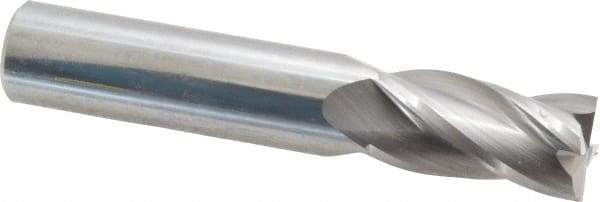 Hertel - 5/8", 1-1/4" LOC, 5/8" Shank Diam, 3-1/2" OAL, 4 Flute, Solid Carbide Square End Mill - Single End, Uncoated, Spiral Flute, 30° Helix, Centercutting, Right Hand Cut, Right Hand Flute - USA Tool & Supply