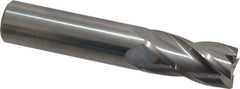 Hertel - 3/4", 1-1/2" LOC, 3/4" Shank Diam, 4" OAL, 4 Flute, Solid Carbide Square End Mill - Single End, Uncoated, Spiral Flute, 30° Helix, Centercutting, Right Hand Cut, Right Hand Flute - USA Tool & Supply