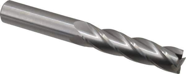 Hertel - 3/4", 3" LOC, 3/4" Shank Diam, 6" OAL, 4 Flute, Solid Carbide Square End Mill - Single End, Uncoated, Spiral Flute, 30° Helix, Centercutting, Right Hand Cut, Right Hand Flute - USA Tool & Supply