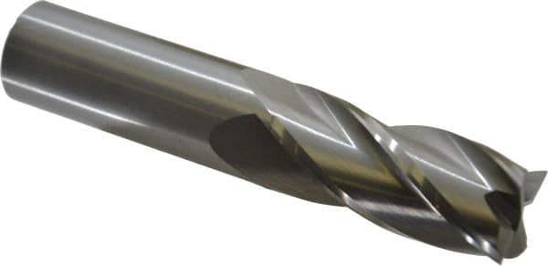 Hertel - 1", 2-1/4" LOC, 1" Shank Diam, 5" OAL, 4 Flute, Solid Carbide Square End Mill - Single End, Uncoated, Spiral Flute, 30° Helix, Centercutting, Right Hand Cut, Right Hand Flute - USA Tool & Supply