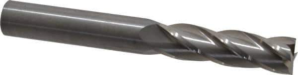 Hertel - 5/8", 2-1/4" LOC, 5/8" Shank Diam, 5" OAL, 4 Flute, Solid Carbide Square End Mill - Single End, Uncoated, Spiral Flute, 30° Helix, Centercutting, Right Hand Cut, Right Hand Flute - USA Tool & Supply