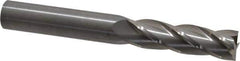 Hertel - 5/8", 2-1/4" LOC, 5/8" Shank Diam, 5" OAL, 4 Flute, Solid Carbide Square End Mill - Single End, Uncoated, Spiral Flute, 30° Helix, Centercutting, Right Hand Cut, Right Hand Flute - USA Tool & Supply