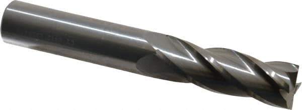 Hertel - 3/4", 2-1/4" LOC, 3/4" Shank Diam, 5" OAL, 4 Flute, Solid Carbide Square End Mill - Single End, Uncoated, Spiral Flute, 30° Helix, Centercutting, Right Hand Cut, Right Hand Flute - USA Tool & Supply