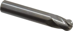 Hertel - 7/16" Diam, 5/8" LOC, 4 Flute Solid Carbide Ball End Mill - Uncoated, Single End, 2-1/2" OAL, 7/16" Shank Diam - USA Tool & Supply
