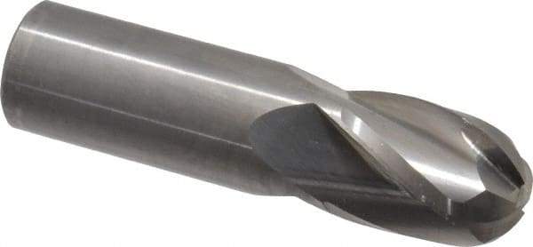 Hertel - 3/4" Diam, 1" LOC, 4 Flute Solid Carbide Ball End Mill - Uncoated, Single End, 3" OAL, 3/4" Shank Diam - USA Tool & Supply