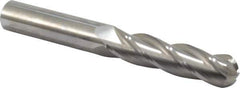 Hertel - 1/2" Diam, 2" LOC, 4 Flute Solid Carbide Ball End Mill - Uncoated, Single End, 4" OAL, 1/2" Shank Diam - USA Tool & Supply