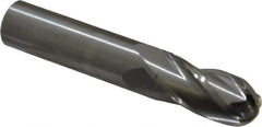 Hertel - 5/8" Diam, 1-1/4" LOC, 4 Flute Solid Carbide Ball End Mill - Uncoated, Single End, 3-1/2" OAL, 5/8" Shank Diam - USA Tool & Supply