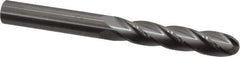 Hertel - 5/8" Diam, 3" LOC, 4 Flute Solid Carbide Ball End Mill - Uncoated, Single End, 6" OAL, 5/8" Shank Diam - USA Tool & Supply