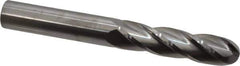 Hertel - 3/4" Diam, 3" LOC, 4 Flute Solid Carbide Ball End Mill - Uncoated, Single End, 6" OAL, 3/4" Shank Diam - USA Tool & Supply