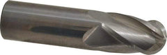 Hertel - 1" Diam, 1-1/2" LOC, 4 Flute Solid Carbide Ball End Mill - Uncoated, Single End, 4" OAL, 1" Shank Diam - USA Tool & Supply