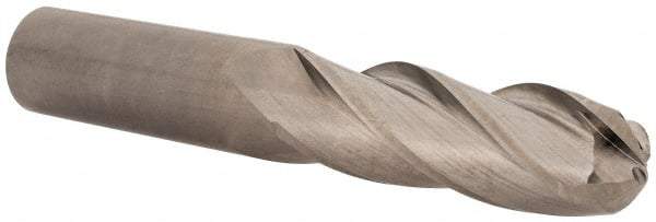 Hertel - 1" Diam, 3" LOC, 4 Flute Solid Carbide Ball End Mill - Uncoated, Single End, 6" OAL, 1" Shank Diam - USA Tool & Supply