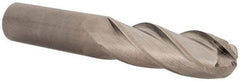 Hertel - 1" Diam, 3" LOC, 4 Flute Solid Carbide Ball End Mill - Uncoated, Single End, 6" OAL, 1" Shank Diam - USA Tool & Supply