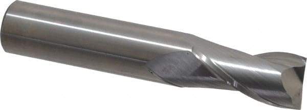 Hertel - 5/8", 1-1/4" LOC, 5/8" Shank Diam, 3-1/2" OAL, 2 Flute, Solid Carbide Square End Mill - Single End, Uncoated, Spiral Flute, 30° Helix, Centercutting, Right Hand Cut - USA Tool & Supply