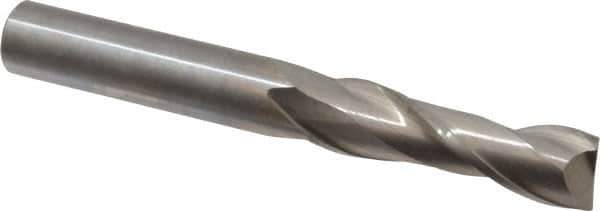 Hertel - 5/8", 2-1/4" LOC, 5/8" Shank Diam, 5" OAL, 2 Flute, Solid Carbide Square End Mill - Single End, Uncoated, Spiral Flute, 30° Helix, Centercutting, Right Hand Cut - USA Tool & Supply