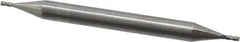 Hertel - 1/32", 1/16" LOC, 1/8" Shank Diam, 1-1/2" OAL, 4 Flute, Solid Carbide Square End Mill - Double End, Uncoated, Spiral Flute, 30° Helix, Centercutting, Right Hand Cut - USA Tool & Supply