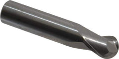 Hertel - 1/2" Diam, 5/8" LOC, 2 Flute Solid Carbide Ball End Mill - Uncoated, Single End, 2-1/2" OAL, 1/2" Shank Diam - USA Tool & Supply