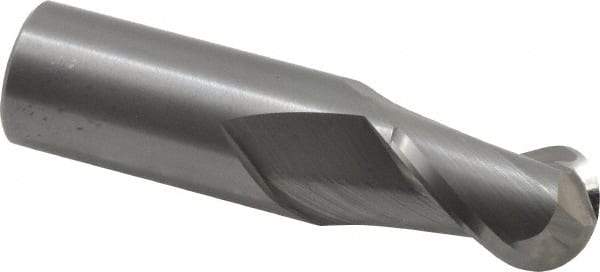 Hertel - 3/4" Diam, 1" LOC, 2 Flute Solid Carbide Ball End Mill - Uncoated, Single End, 3" OAL, 3/4" Shank Diam - USA Tool & Supply