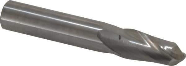 Hertel - 9/16" Diam, 1-1/4" LOC, 2 Flute Solid Carbide Ball End Mill - Uncoated, Single End, 3-1/2" OAL, 9/16" Shank Diam - USA Tool & Supply