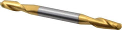 Hertel - 1/4" Diam, 5/8" LOC, 2 Flute Solid Carbide Ball End Mill - TiN Finish, Double End, 3" OAL, 1/4" Shank Diam - USA Tool & Supply
