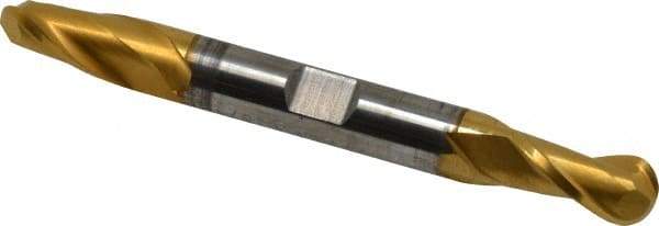 Hertel - 3/8" Diam, 3/4" LOC, 2 Flute Solid Carbide Ball End Mill - TiN Finish, Double End, 3-1/2" OAL, 3/8" Shank Diam - USA Tool & Supply