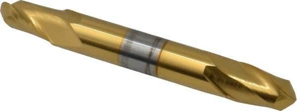 Hertel - 5/16" Diam, 1/2" LOC, 2 Flute Solid Carbide Ball End Mill - TiN Finish, Double End, 2-1/2" OAL, 5/16" Shank Diam - USA Tool & Supply