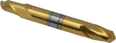 Hertel - 5/16" Diam, 1/2" LOC, 2 Flute Solid Carbide Ball End Mill - TiN Finish, Double End, 2-1/2" OAL, 5/16" Shank Diam - USA Tool & Supply