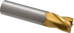 Hertel - 5/8", 3/4" LOC, 5/8" Shank Diam, 3" OAL, 4 Flute, Solid Carbide Square End Mill - Single End, TiN Finish, Spiral Flute, 30° Helix, Centercutting, Right Hand Cut, Right Hand Flute - USA Tool & Supply