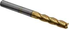 Hertel - 3/8", 1-3/4" LOC, 3/8" Shank Diam, 4" OAL, 4 Flute, Solid Carbide Square End Mill - Single End, TiN Finish, Spiral Flute, 30° Helix, Centercutting, Right Hand Cut, Right Hand Flute - USA Tool & Supply