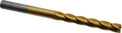 Hertel - 7/16", 3" LOC, 7/16" Shank Diam, 6" OAL, 4 Flute, Solid Carbide Square End Mill - Single End, TiN Finish, Spiral Flute, 30° Helix, Centercutting, Right Hand Cut - USA Tool & Supply