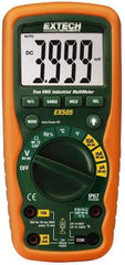 Extech - EX505, CAT IV, 1,000 VAC/VDC, Digital True RMS Multimeter - 40 mOhm, Measures Voltage, Capacitance, Current, Frequency, Resistance, Temperature - USA Tool & Supply