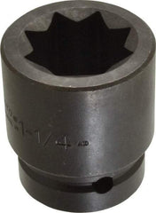 Proto - 1" Drive 1-1/4" Impact Socket - 8 Points, 2-13/16" OAL - USA Tool & Supply