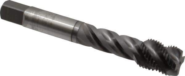 OSG - 9/16-18 UNF 4 Flute Modified Bottoming Spiral Flute Tap - Vanadium High Speed Steel, TiCN Finish, 3-19/32" OAL, Right Hand Flute, Right Hand Thread, H3, Series 290 - USA Tool & Supply