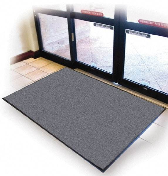 PRO-SAFE - 6 Ft. Long x 4 Ft. Wide, Poly Blended Carpet Surface, Cut Pile Entrance Matting - 3/8 Inch Thick, Indoor, Medium Traffic, Vinyl, Blue - USA Tool & Supply