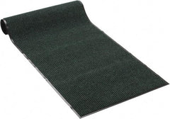 PRO-SAFE - 10 Ft. Long x 3 Ft. Wide, Poly Blended Carpet Surface, Ribbed Entrance Matting - 5/16 Inch Thick, Indoor, Medium Traffic, Vinyl, Green - USA Tool & Supply