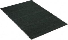 PRO-SAFE - 6 Ft. Long x 4 Ft. Wide, Poly Blended Carpet Surface, Ribbed Entrance Matting - 5/16 Inch Thick, Indoor, Medium Traffic, Vinyl, Green - USA Tool & Supply