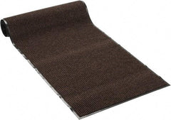 PRO-SAFE - 10 Ft. Long x 3 Ft. Wide, Poly Blended Carpet Surface, Ribbed Entrance Matting - 5/16 Inch Thick, Indoor, Medium Traffic, Vinyl, Brown - USA Tool & Supply