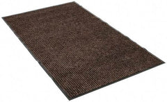 PRO-SAFE - 5 Ft. Long x 3 Ft. Wide, Poly Blended Carpet Surface, Ribbed Entrance Matting - 5/16 Inch Thick, Indoor, Medium Traffic, Vinyl, Brown - USA Tool & Supply
