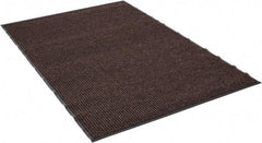 PRO-SAFE - 6 Ft. Long x 4 Ft. Wide, Poly Blended Carpet Surface, Ribbed Entrance Matting - 5/16 Inch Thick, Indoor, Medium Traffic, Vinyl, Brown - USA Tool & Supply