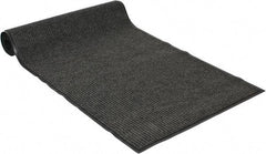 PRO-SAFE - 10 Ft. Long x 3 Ft. Wide, Poly Blended Carpet Surface, Ribbed Entrance Matting - 5/16 Inch Thick, Indoor, Medium Traffic, Vinyl, Gray - USA Tool & Supply