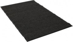 PRO-SAFE - 5 Ft. Long x 3 Ft. Wide, Poly Blended Carpet Surface, Ribbed Entrance Matting - 5/16 Inch Thick, Indoor, Medium Traffic, Vinyl, Gray - USA Tool & Supply