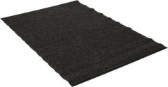 PRO-SAFE - 6 Ft. Long x 4 Ft. Wide, Poly Blended Carpet Surface, Ribbed Entrance Matting - 5/16 Inch Thick, Indoor, Medium Traffic, Vinyl, Gray - USA Tool & Supply