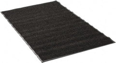 PRO-SAFE - 5 Ft. Long x 3 Ft. Wide, Poly Blended Carpet Surface, Ribbed Entrance Matting - 5/16 Inch Thick, Indoor, Medium Traffic, Vinyl, Black - USA Tool & Supply