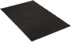 PRO-SAFE - 6 Ft. Long x 4 Ft. Wide, Poly Blended Carpet Surface, Ribbed Entrance Matting - 5/16 Inch Thick, Indoor, Medium Traffic, Vinyl, Black - USA Tool & Supply