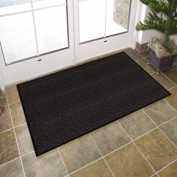 Entrance Mat: 60' Long, 3' Wide, Poly-Blended Carpet Surface Indoor, Medium-Duty Traffic, Vinyl Base, Brown